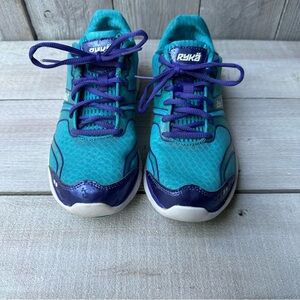Ryka Womens Dynamic Black Running Shoes Teal & Purple Size 7M